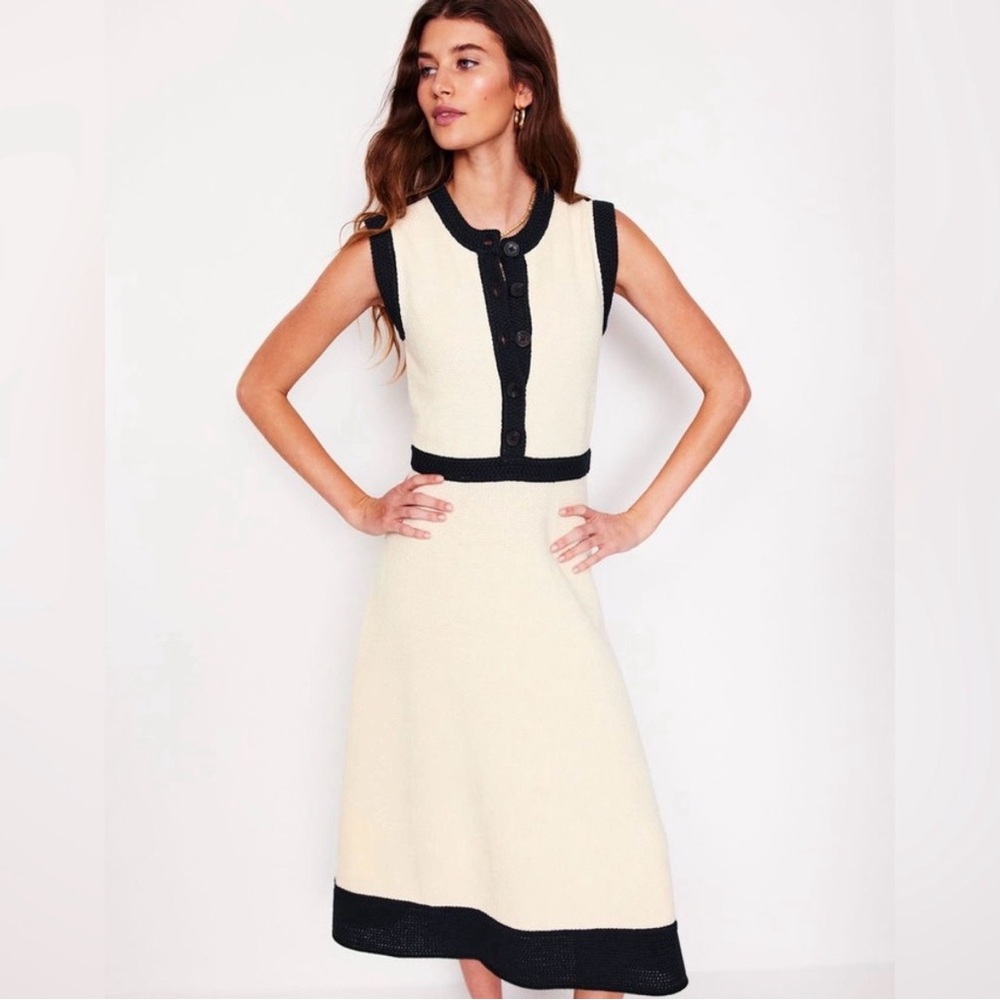 NWT Boden Crochet Trim Knitted Dress size 14